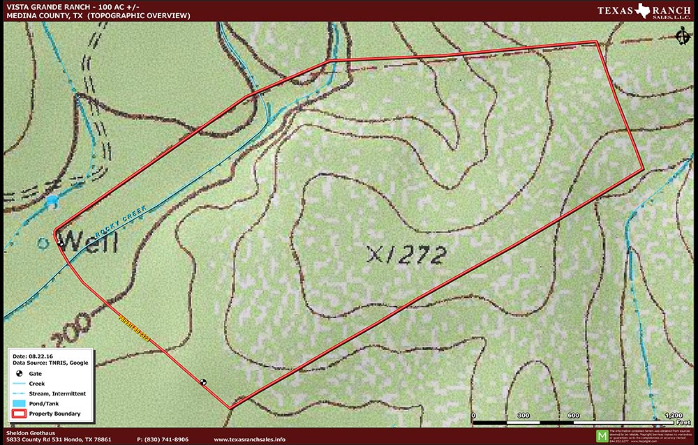 100 Acre Ranch Medina Topography Map