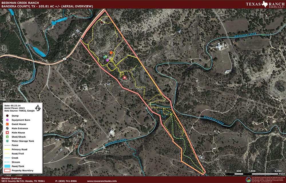 105 Acre Ranch Bandera Aerial Map