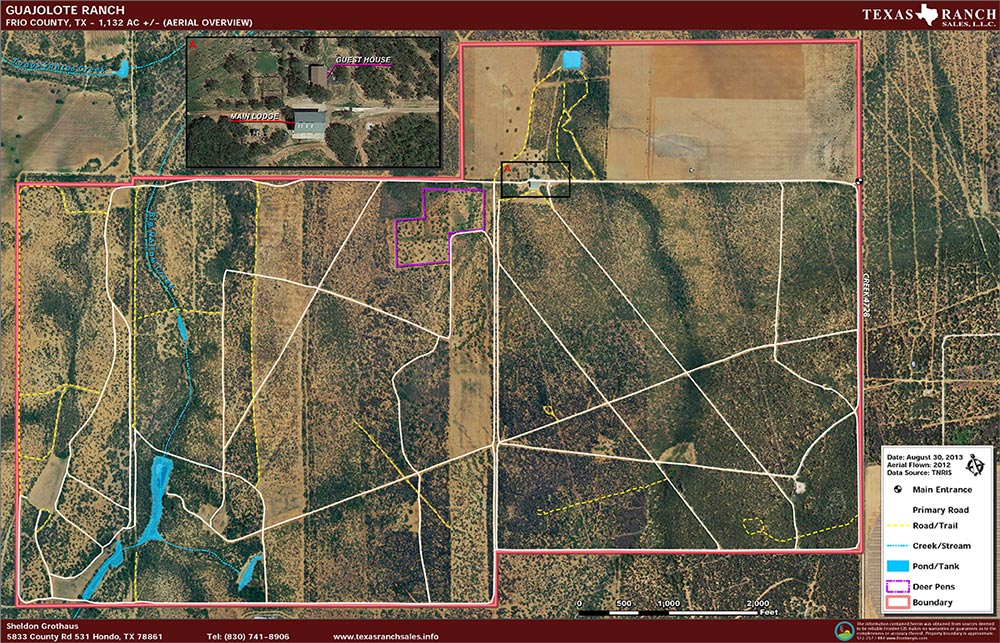 1132 Acre Ranch Frio Aerial Map