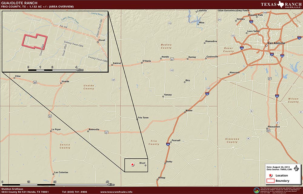 1132 Acre Ranch Frio Location Map Map