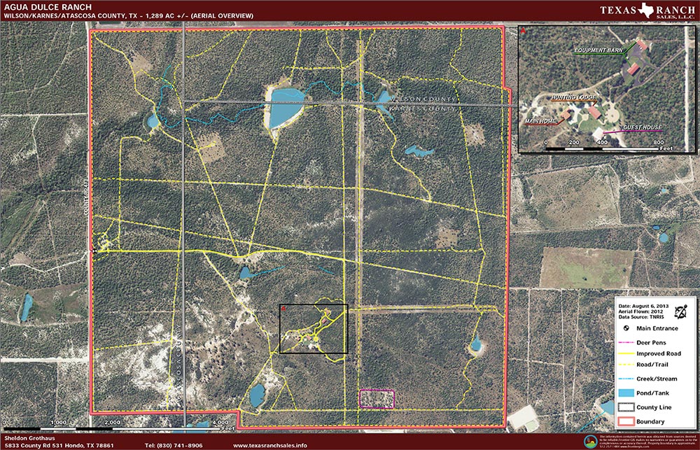 1289 Acre Ranch Atascosa, Karnes, Wilson Aerial Map