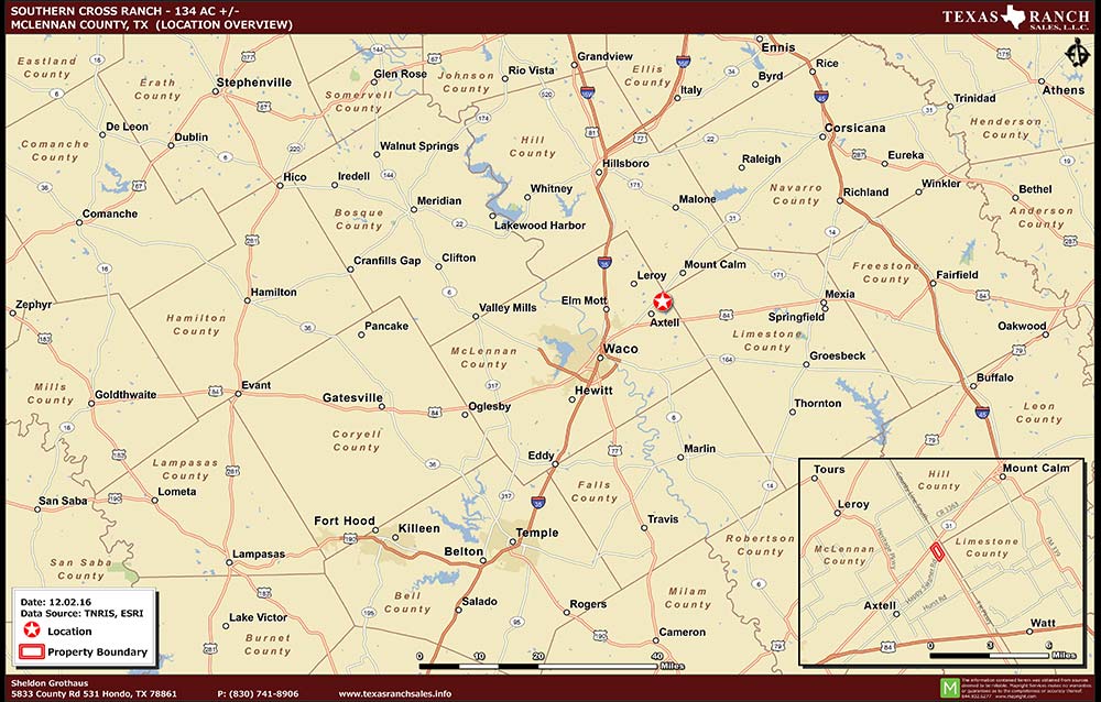 134 Acre Ranch McLennan Location Map Map