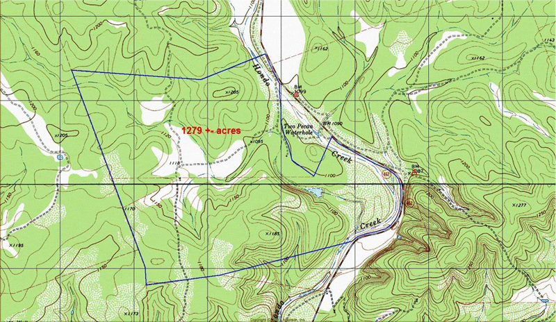 1416 Acre Ranch Medina Topography Map