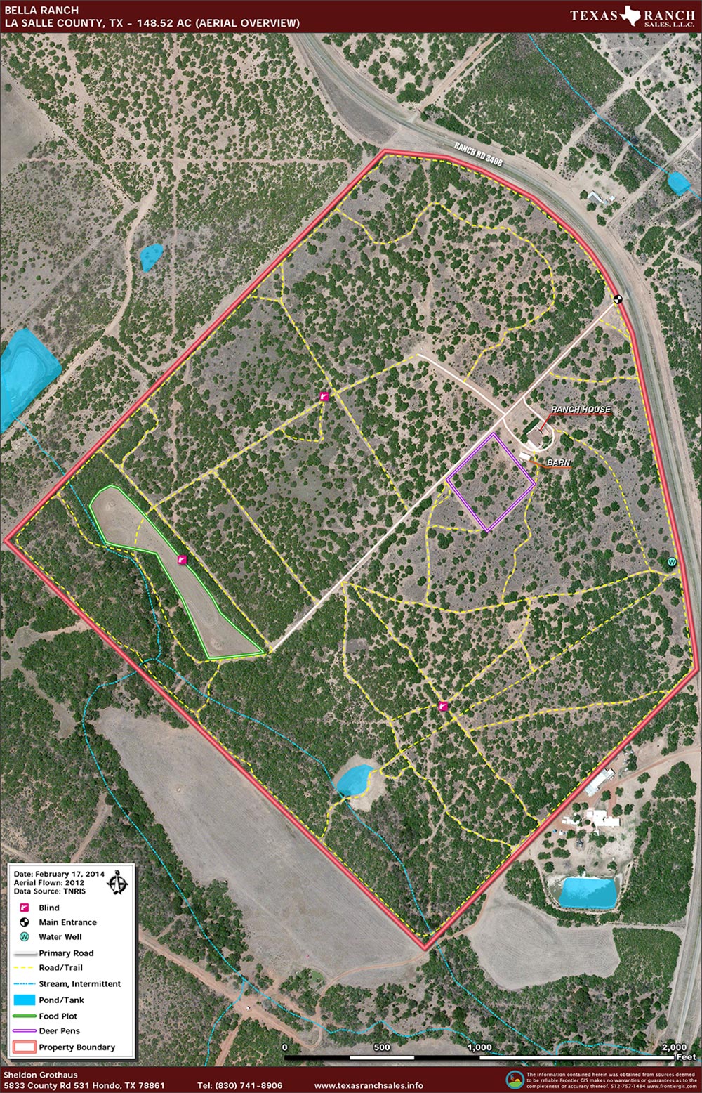 148 Acre Ranch La Salle Aerial Map