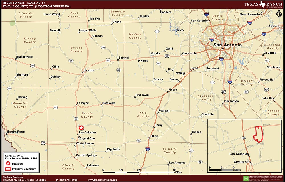 1761 Acre Ranch Zavala Location Map Map