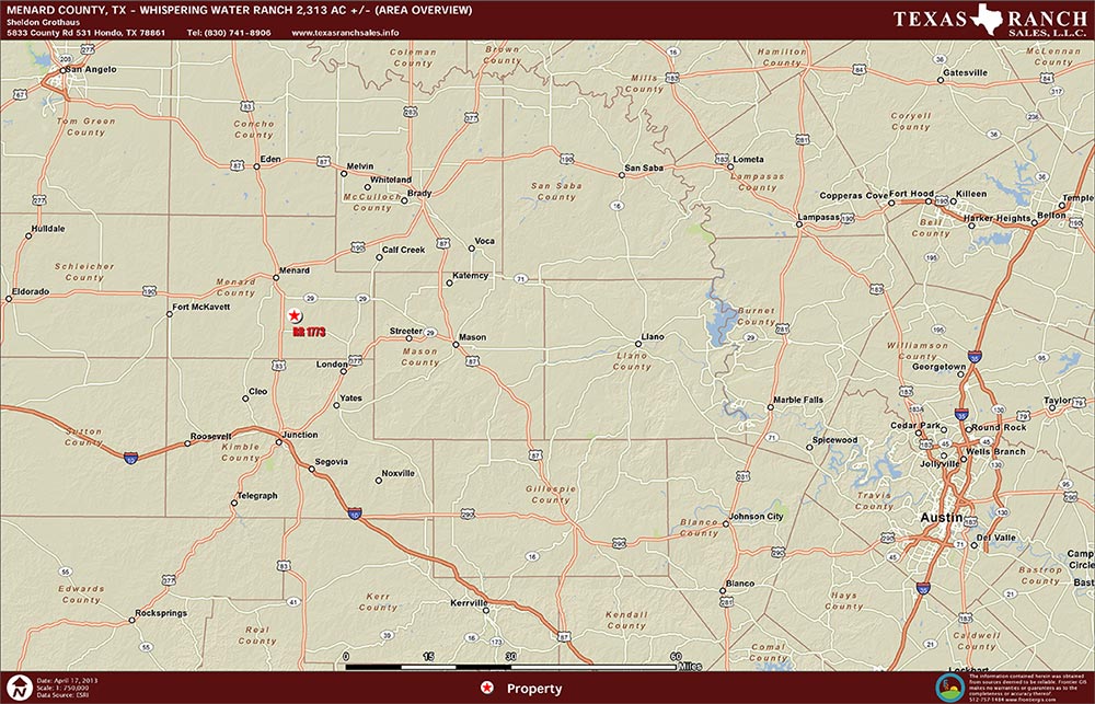 2313 Acre Ranch Menard Location Map Map