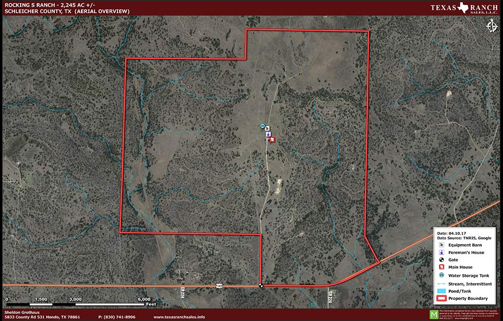 2245 Acre Ranch Schleicher Aerial Map