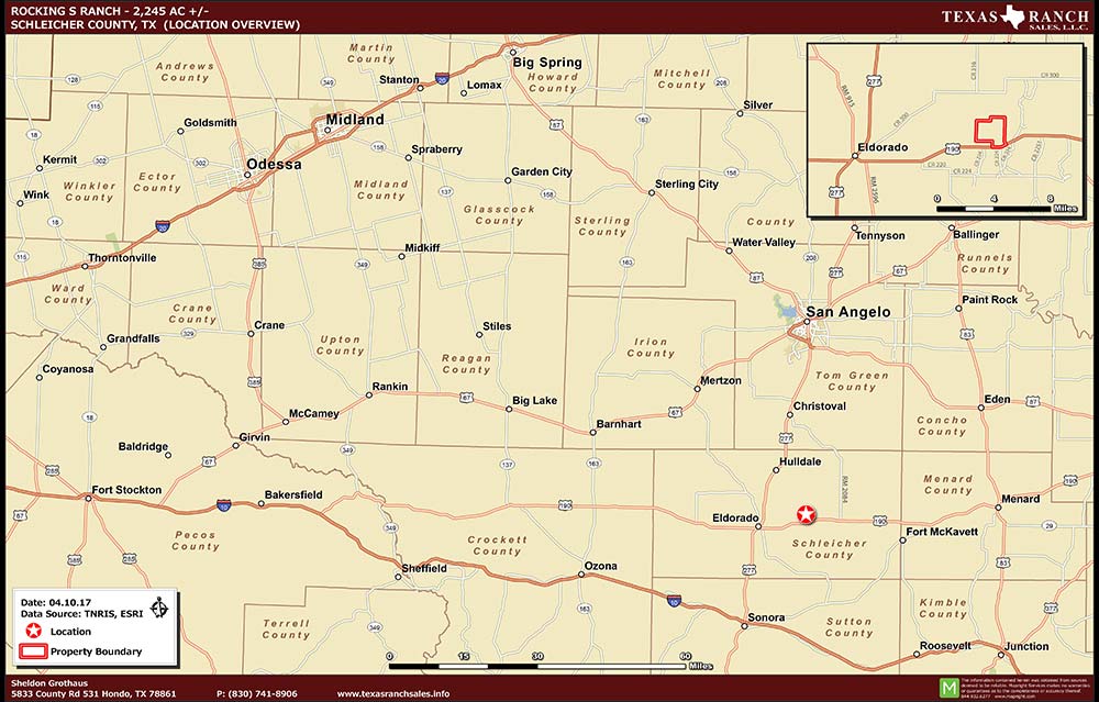 2245 Acre Ranch Schleicher Location Map Map