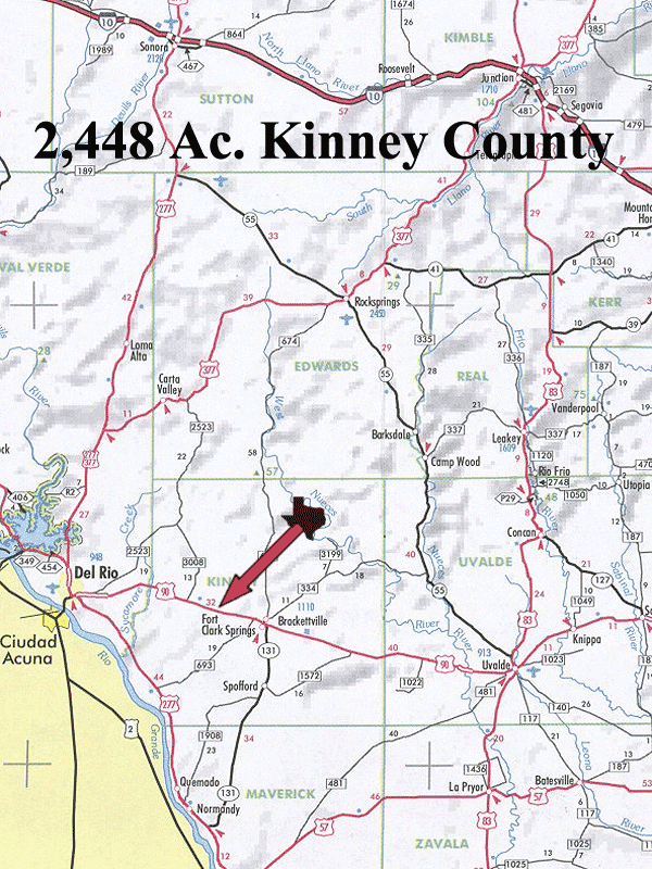 2448 Acre Ranch Kinney Location Map Map