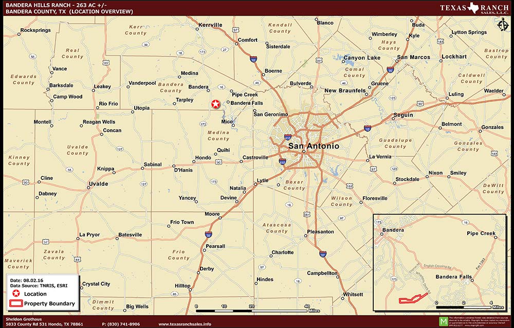 263 Acre Ranch Bandera Location Map Map
