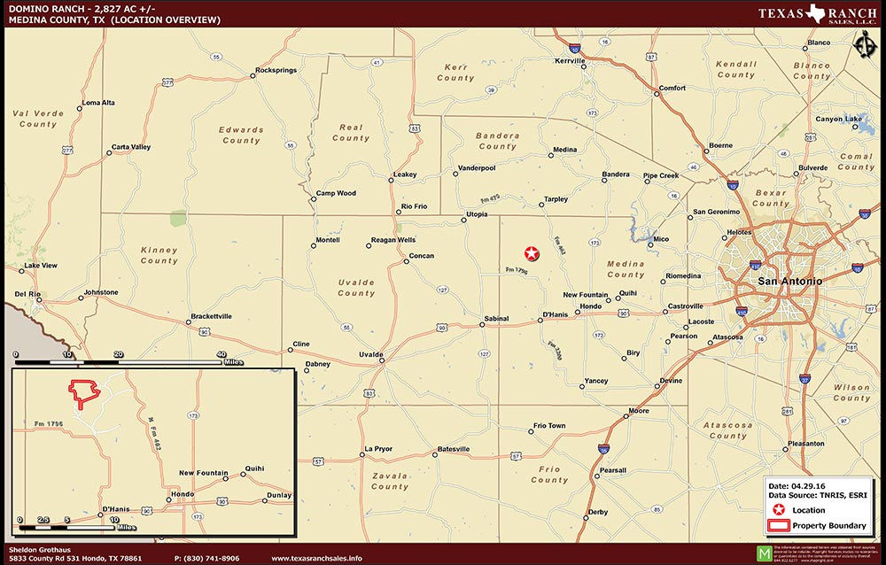 2731 Acre Ranch Medina Location Map Map
