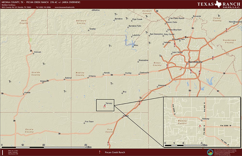 278 Acre Ranch Medina Location Map Map