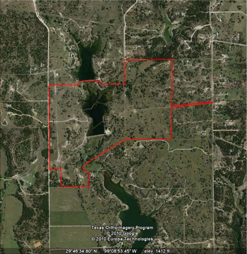 310 Acre Ranch Bandera Aerial Map