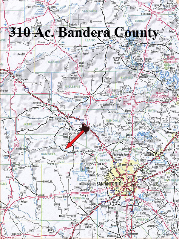 310 Acre Ranch Bandera Location Map Map
