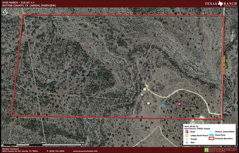 316 Acre Ranch Sutton Aerial Map