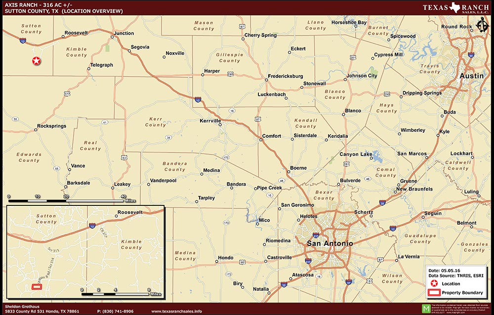 316 Acre Ranch Sutton Location Map Map