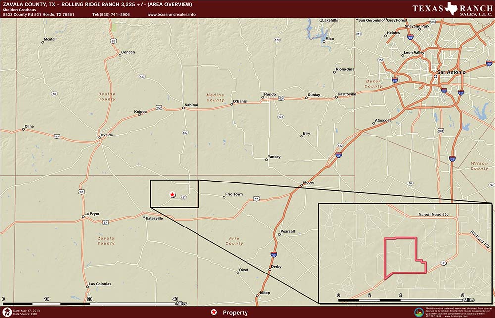 3225 Acre Ranch Zavala Location Map Map