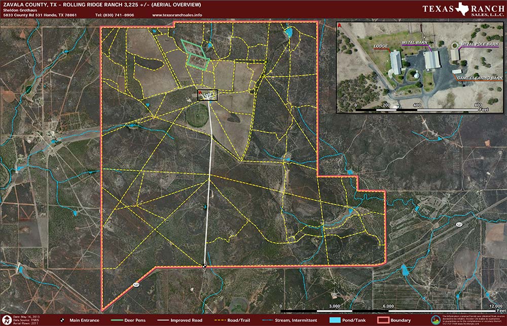 3225 Acre Ranch Zavala Aerial Map