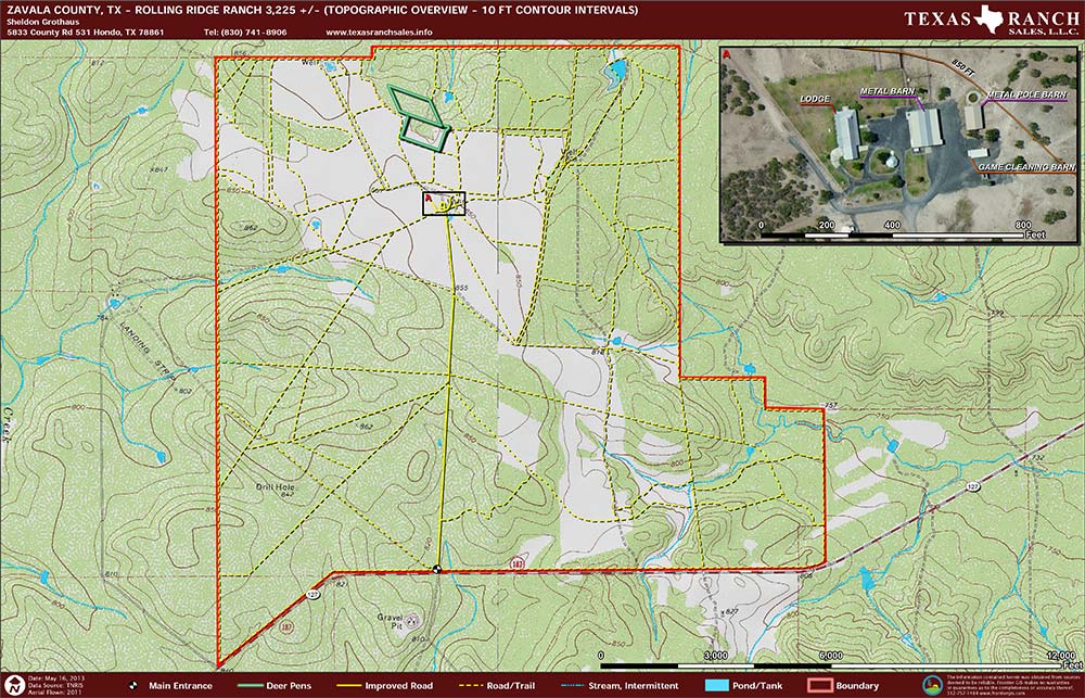 3225 Acre Ranch Zavala Topography Map