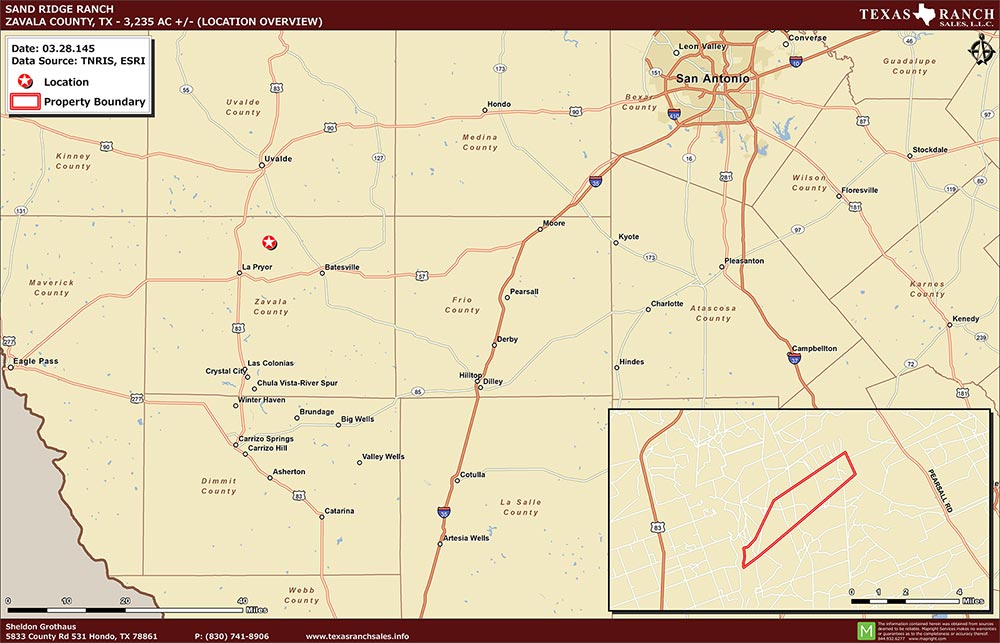 3235 Acre Ranch Zavala Location Map Map