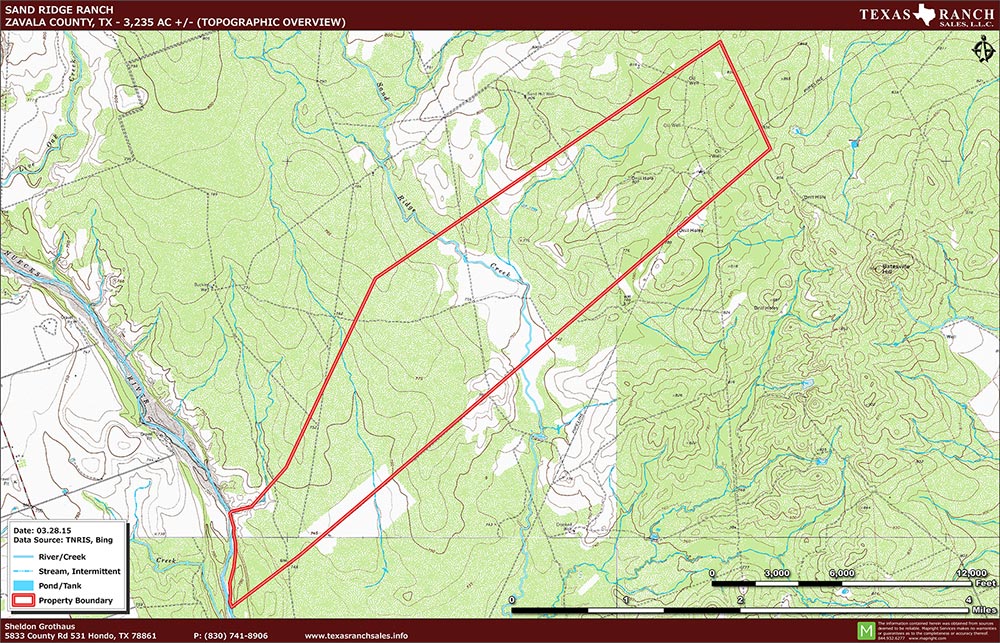 3235 Acre Ranch Zavala Topography Map