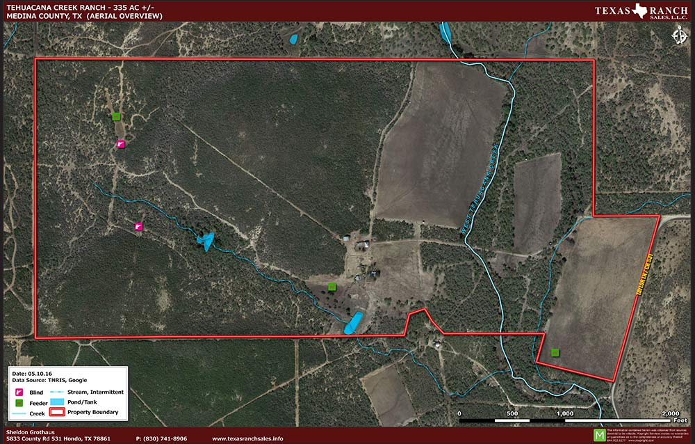 335 Acre Ranch Medina Aerial Map