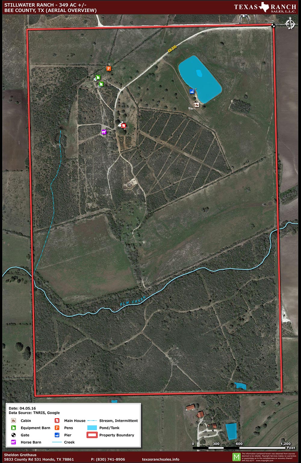 349 Acre Ranch Bee Aerial Map