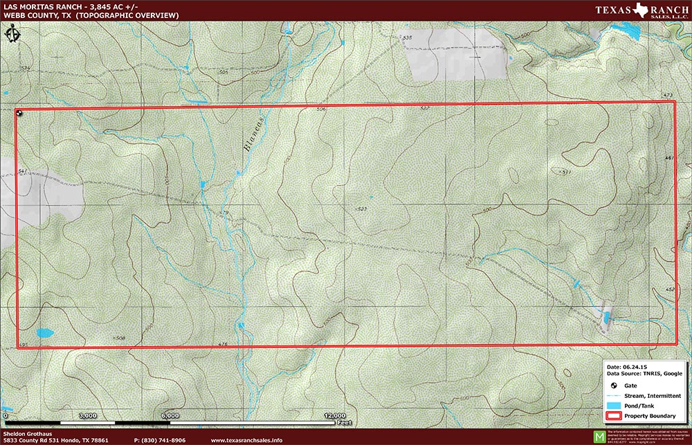 3845 Acre Ranch Webb Topography Map