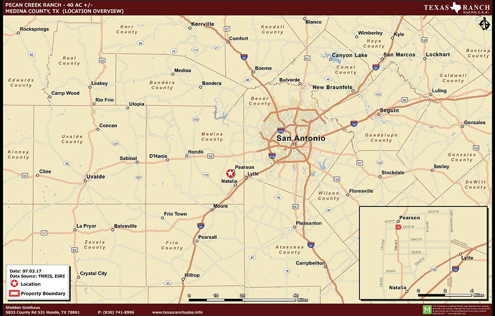 40.897 Acre Ranch Medina Location Map Map