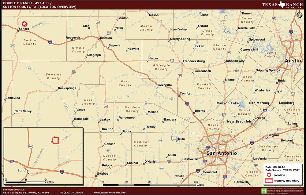 497 Acre Ranch Sutton Location Map Map