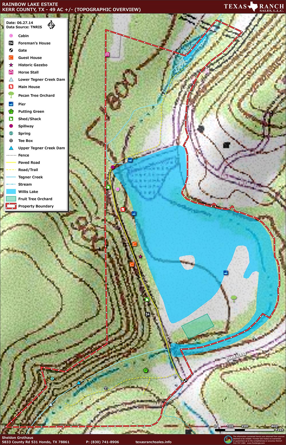 49.99 Acre Ranch Kerr Topography Map