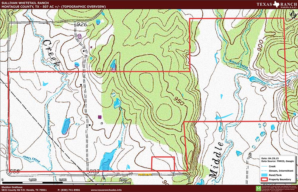 507 Acre Ranch Menard Topography Map