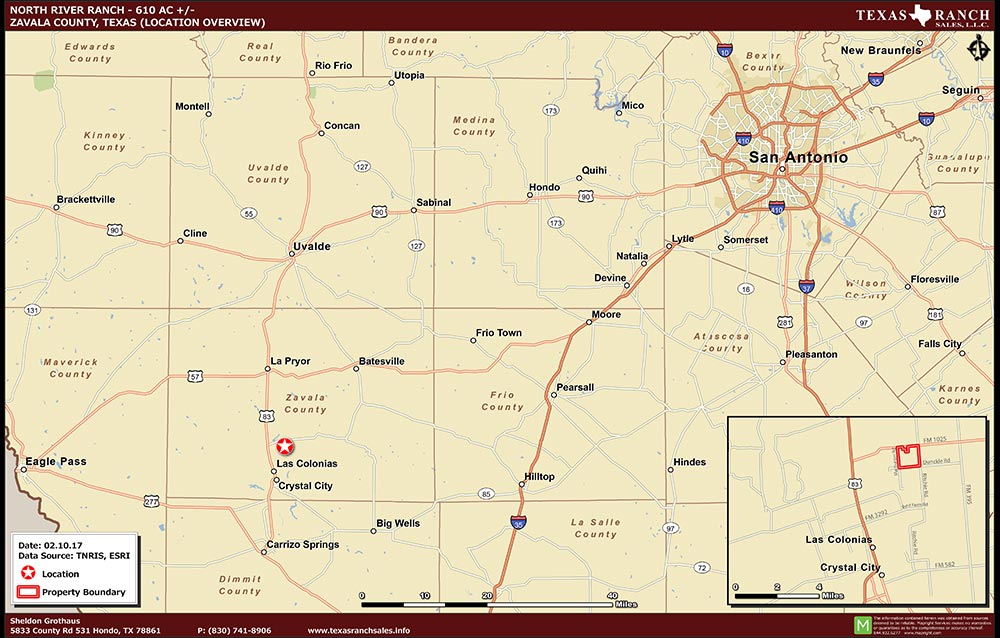 610 Acre Ranch Zavala Location Map Map