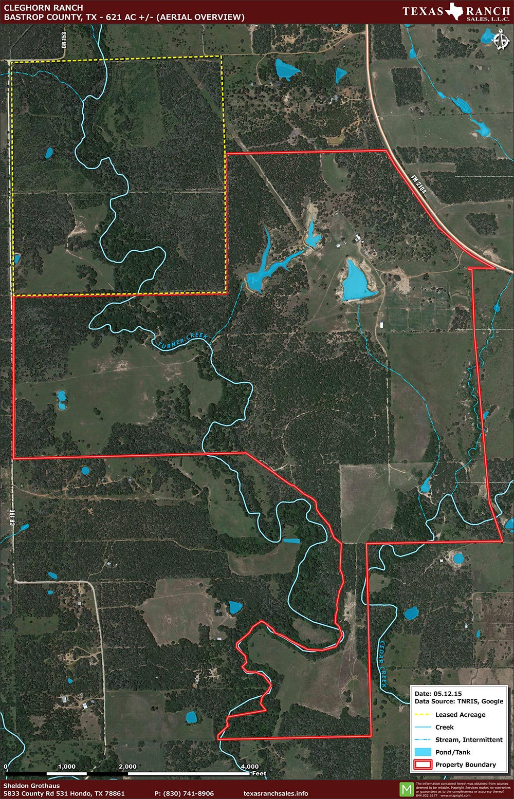 621 Acre Ranch Bastrop Aerial Map