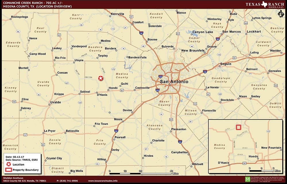 705 Acre Ranch Medina Location Map Map