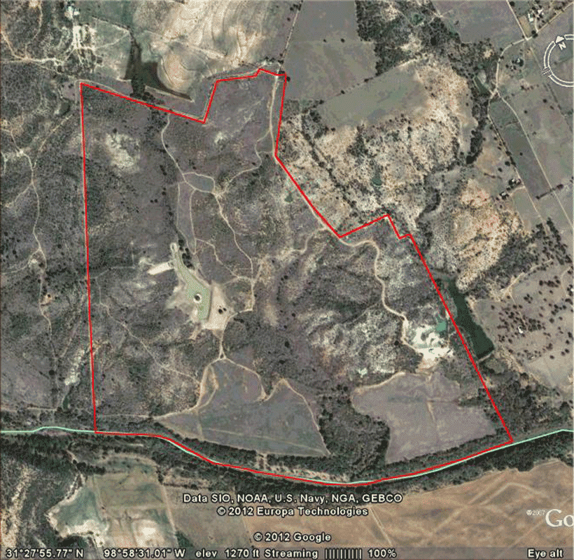 733 Acre Ranch Mills Aerial Map