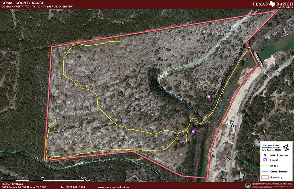 78 Acre Ranch Comal Aerial Map