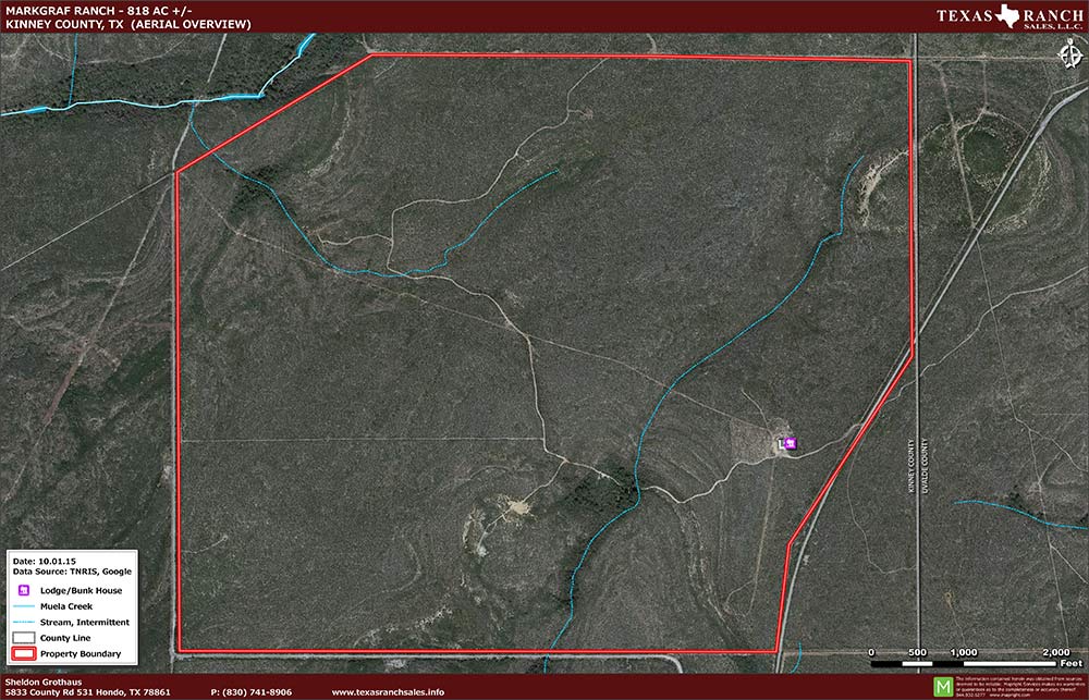 818 Acre Ranch Kinney Aerial Map