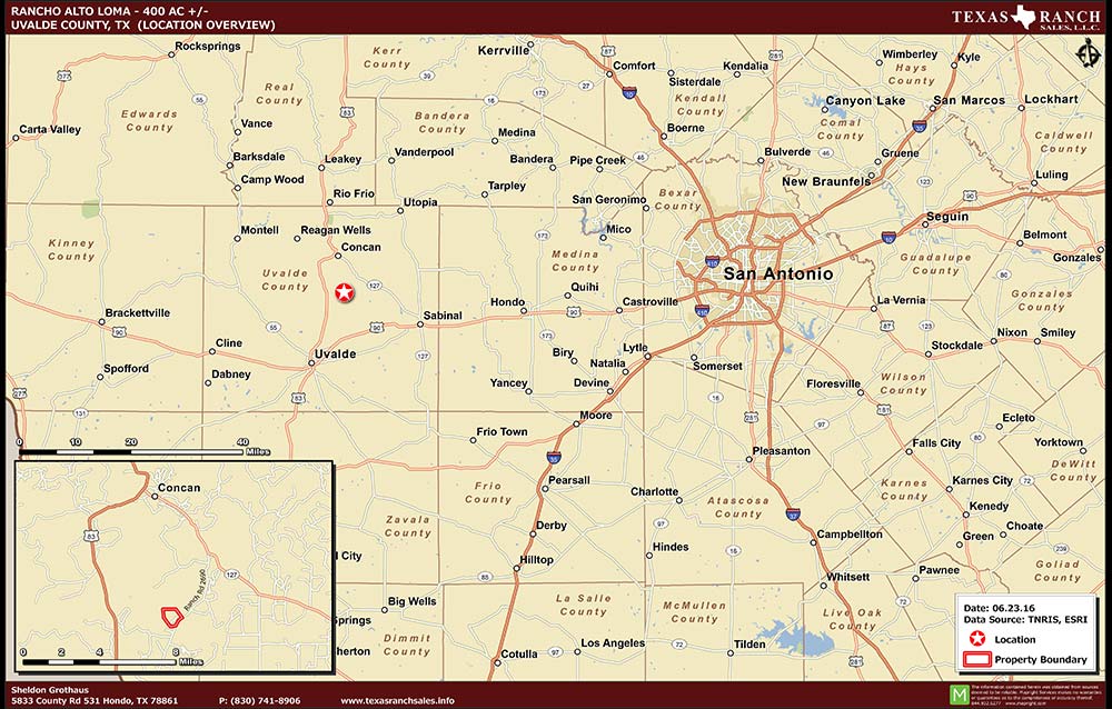 400 Acre Ranch Uvalde Location Map Map
